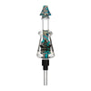 aLeaf Liquid Purifier Dab Straw in Blue with Dish, Compact 6" Borosilicate Glass, Front View