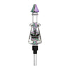 aLeaf Liquid Purifier Dab Straw in Purple with Dish, 6" Compact Borosilicate Glass, Front View