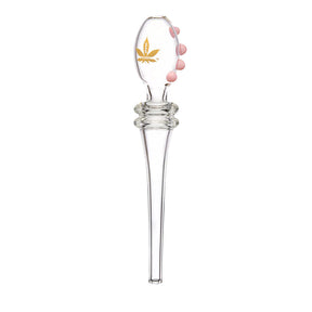 aLeaf Quad Glass Dab Straw, 6" Clear Borosilicate, Portable with Leaf Design