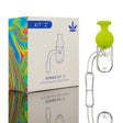 aLeaf Quartz Banger Spinner Kit Z with Green Top Cap and 2 Terp Pearls, 14mm Male - Side View