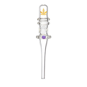 aLeaf 6" Glass Dab Straw with Assorted Color Accents, Durable Borosilicate - Front View