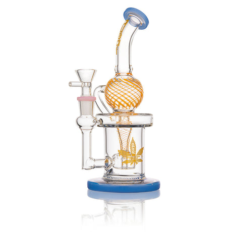 aLeaf Uni Recycler Dab Rig with Waffle Perc in Assorted Colors, Front View on White Background