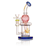 aLeaf Uni Recycler with Waffle Perc, 8" Height, 90 Degree Joint, for Concentrates - Front View