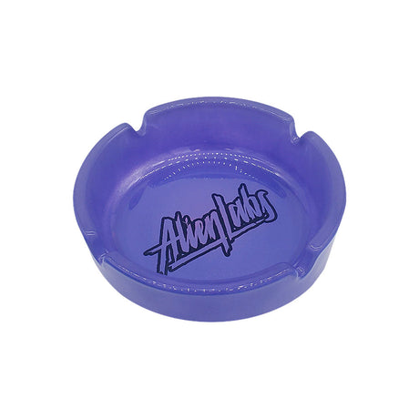 Alien Labs Glass Ashtray in Purple - 4" Diameter - Top View on White Background