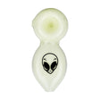 Alien Tech Glow in the Dark Glass Pipe by Alien Labs, 3.5" Compact Design, USA Made, Top View