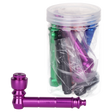 Aluminum hand pipe with lid, 3.25 inches long, a discreet metal pipe for dry herb sold in a 5-count jar
