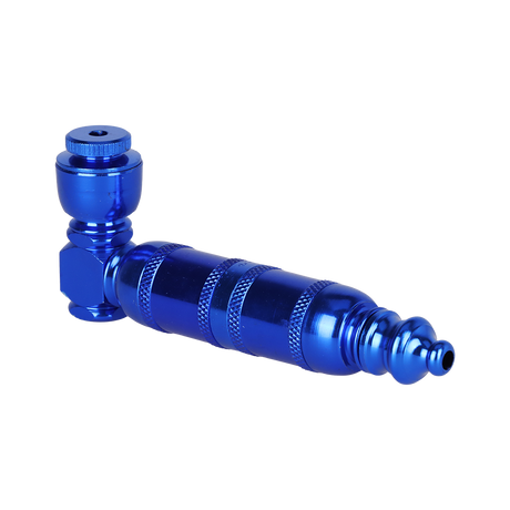 Segmented aluminum hand pipe that comes apart for easy cleaning, sold as a 5-count assorted color jar