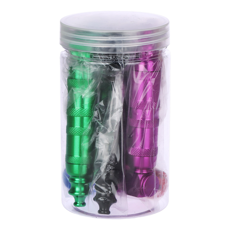 USA made aluminum hand pipe 5 pack, 3.75 inches long, a durable carry option for dry herb sessions