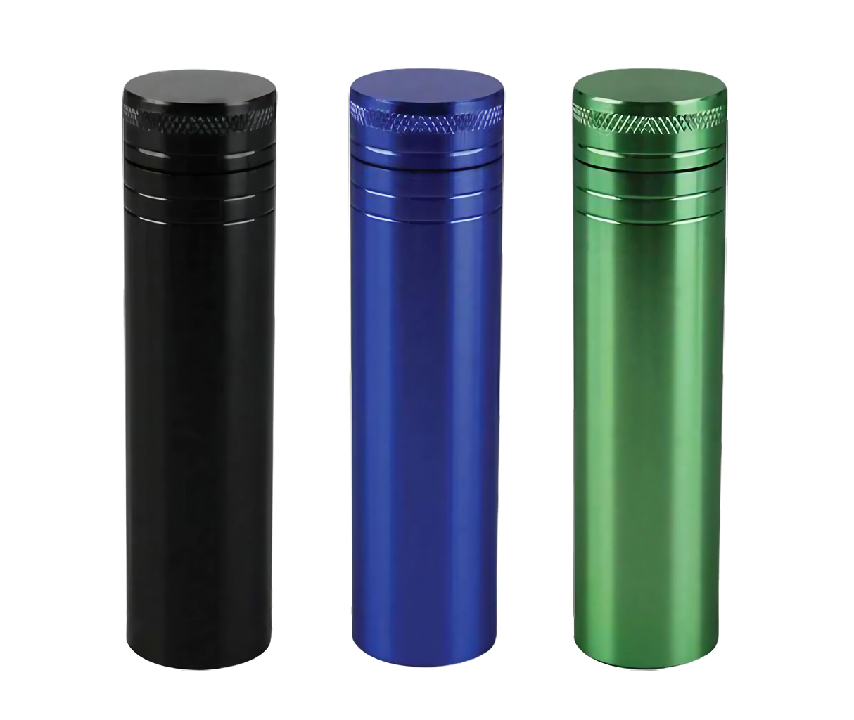 Assorted colors aluminum storage tubes for herbs or joints, compact and portable design