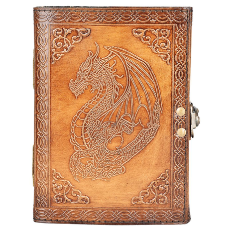 Ancient Dragon Protector Embossed Leather Journal | 5" x 7"