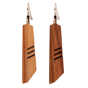 Angled Wood Memo Clips in Assorted Colors for Pre-Rolled Joints, 5.5" Length, Front View