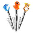 Colorful borosilicate glass animal memo clips with metal holders, 30 pack, front view