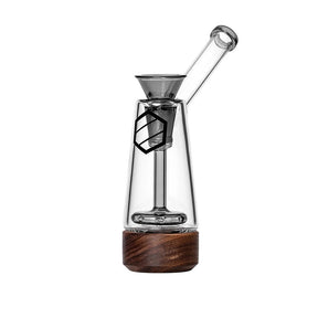 Anomaly Drift Bubbler in Smoke, Medium Size with Disc Percolator, Front View on White Background