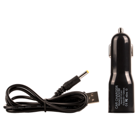 Arizer Air Car Charger in black, portable design for vaporizers, side view on white background