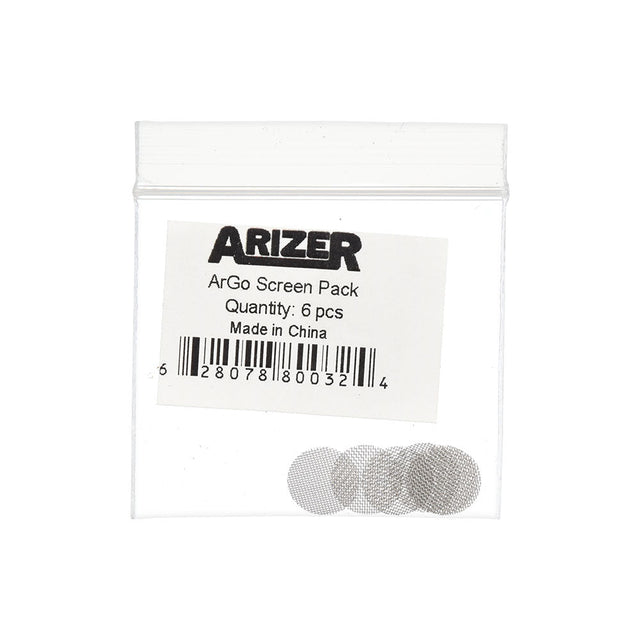 Arizer ArGo Screen Pack - 6pk, compact vape replacement parts in packaging, front view