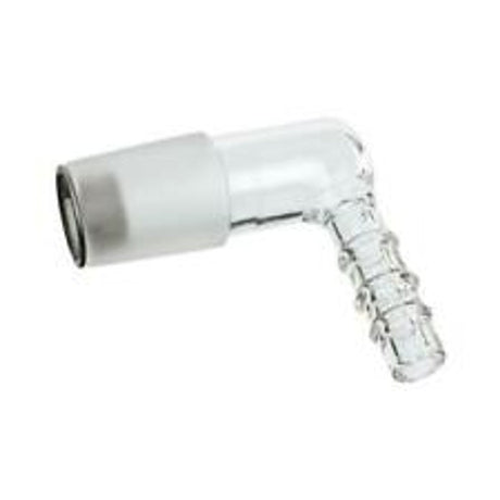 Arizer Extreme Q / V-Tower Glass Elbow Adapter, clear borosilicate, side view on white background