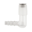 Arizer Glass Elbow Adapter, clear borosilicate glass, compact design, for vaporizers, side view