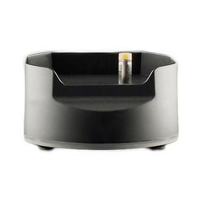 Arizer Solo Charging Dock in black, front view, compact design for easy travel, plug-in power