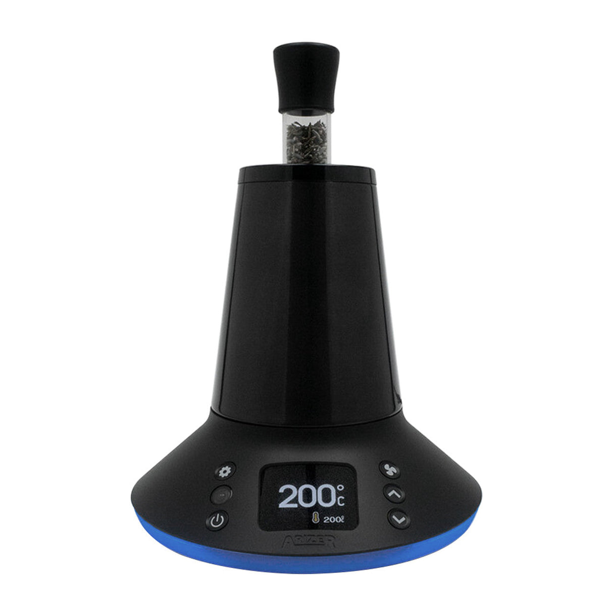 Arizer XQ2 Extreme Q v2 Black Vaporizer, Front View with Digital Temperature Display