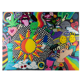 MAV PRO 'ART' by Alyssa 24x18 poster featuring vibrant, psychedelic art with cannabis motifs