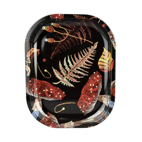 Art of Smoke Ceramic Rolling Tray with Autumn Leaves Design, Top View