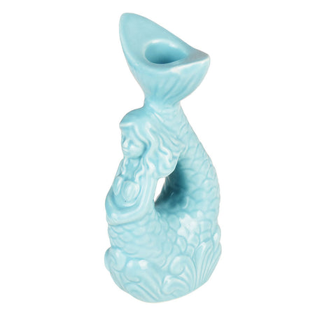 Art of Smoke ceramic mermaid-shaped pipe in blue with star dish, compact and novelty design