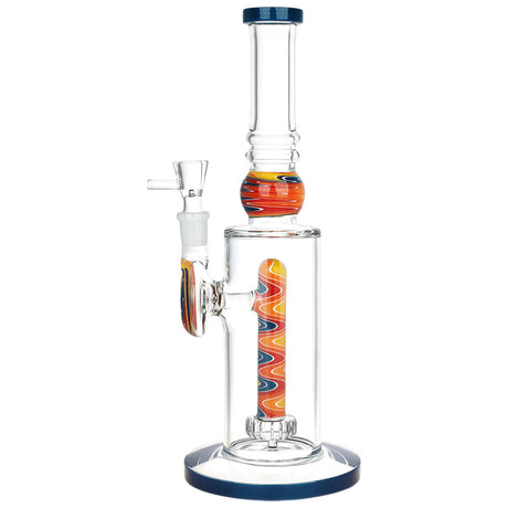 Ascension Wig Wag Glass Water Pipe, 11" with 14mm Female Joint, Psychedelic Design, Front View