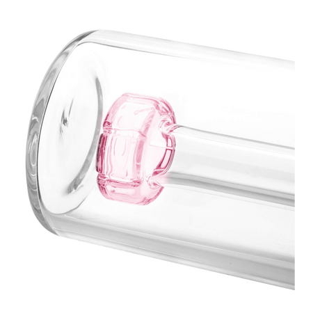 Close-up of PILOT DIARY 18mm 90 degree Ash Catcher in Pink, side view, on white background