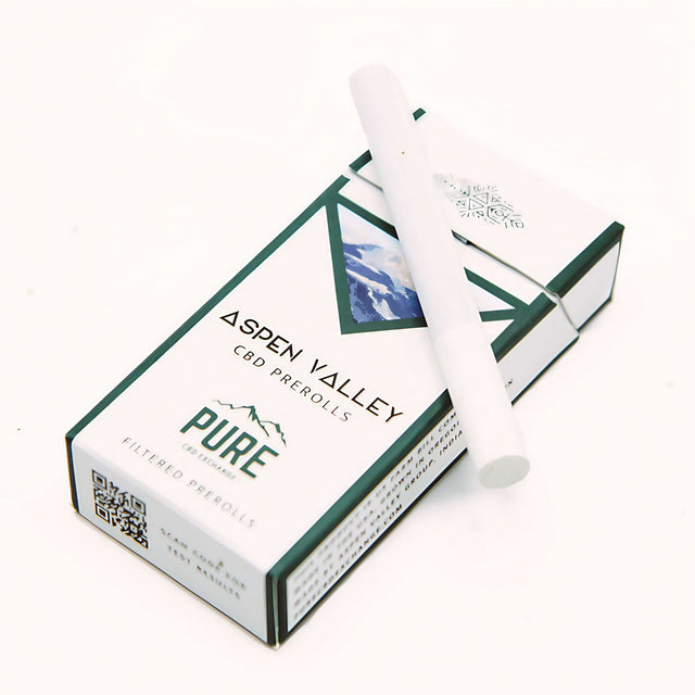 Aspen Valley CBD Hemp Pre-rolled Joints in Carton, Portable Medium Size, USA Made