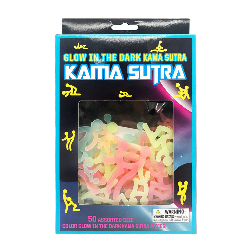Pack of 50 Assorted Color Glow in the Dark Kama Sutra Wall Stickers in Packaging