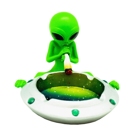Astral Alien Smoke Session Ashtray, medium-sized polyresin with fun novelty design, front view