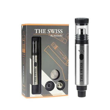 Atmos The Swiss Vaporizer Kit in Silver, Portable Design for Dabs and Concentrates