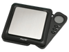 AWS Blade Style Digital Scale in Black, 100g x 0.01g accuracy, portable design with tray, angled view