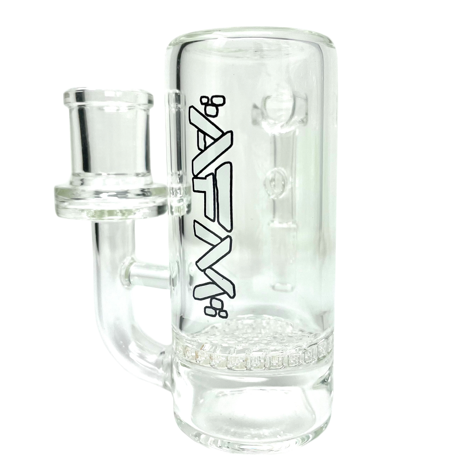 AFM 4" Honeycomb Perc Glass Ash-Catcher, 14mm Joint, Borosilicate, Front View