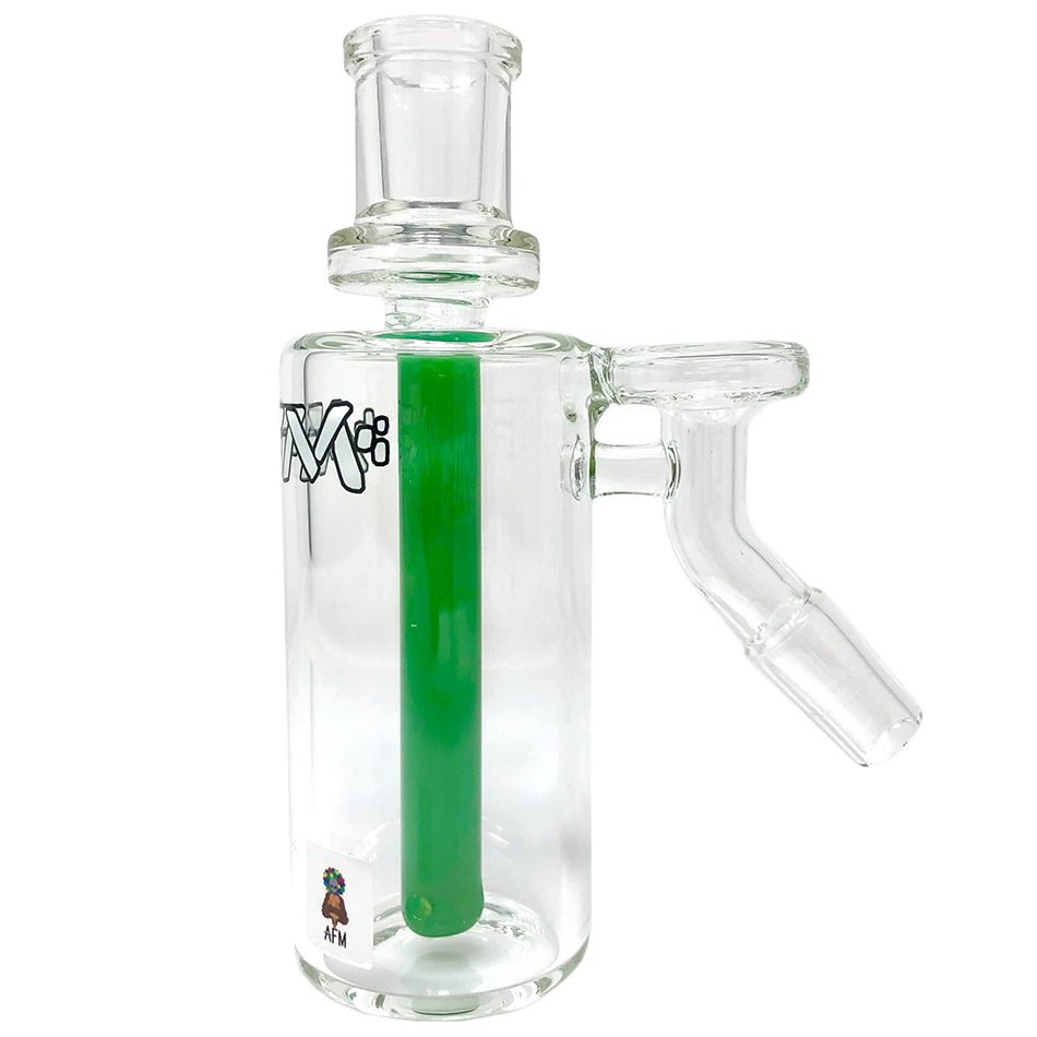 AFM 18" Drippy Clear Glass Beaker Bong with Green Ash Catcher, 9mm Thick - Front View