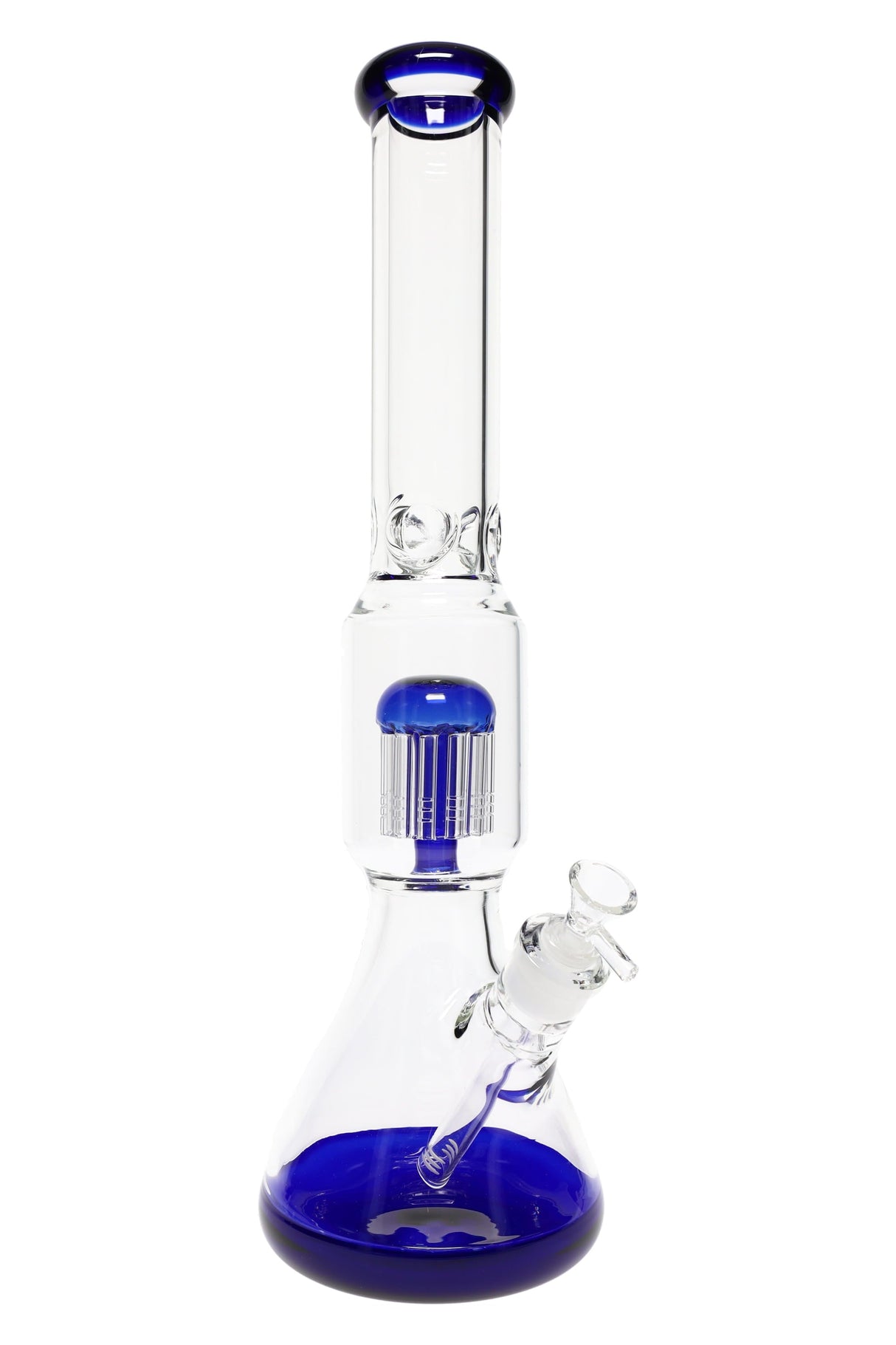 Glass on Glass Beaker Bong “Treehouse” – 12-Arm Tree Perc – Ice Pinch – 18″