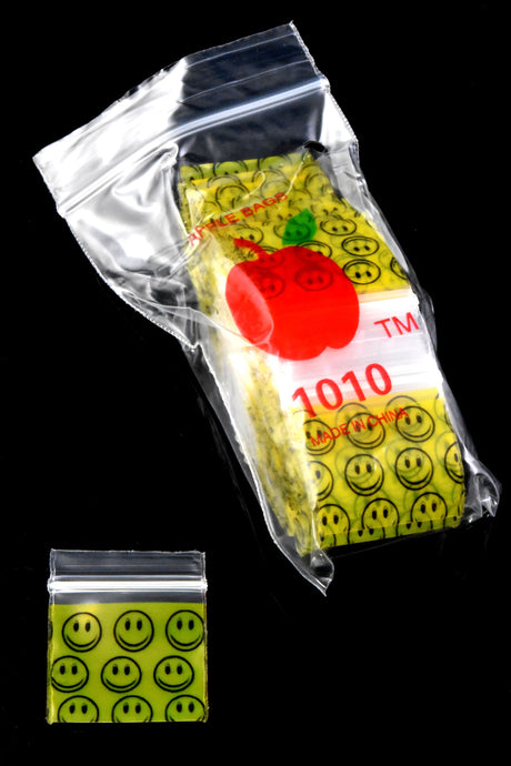 Apple Bags Mini Zip Baggies – 1″ × 1″ – 1000 Pack