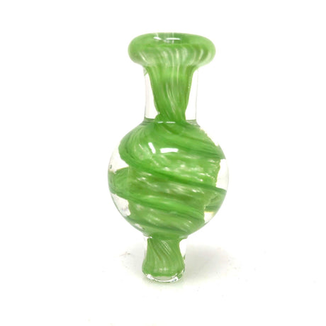 AFM Spiral Airflow Carb Cap in green with a twisted design for efficient dabbing, front view on white background