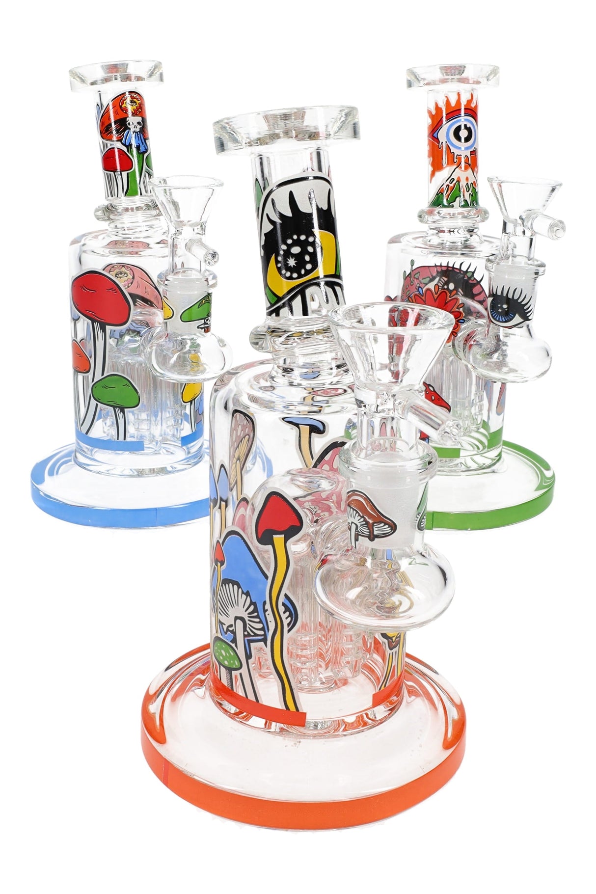 Glow-in-the-Dark Mushroom Bong “Shroom Eye” – Tree Perc – 14.5 mm Female – 6.5″