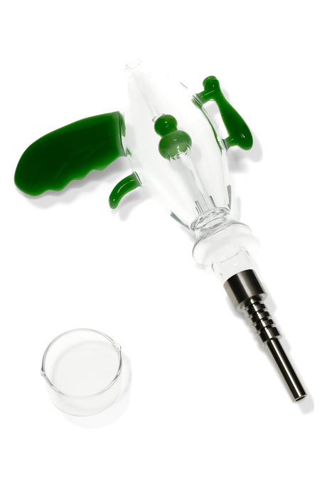 Glass Ray-Gun Dab Straw Kit “Space Blaster” – 8″