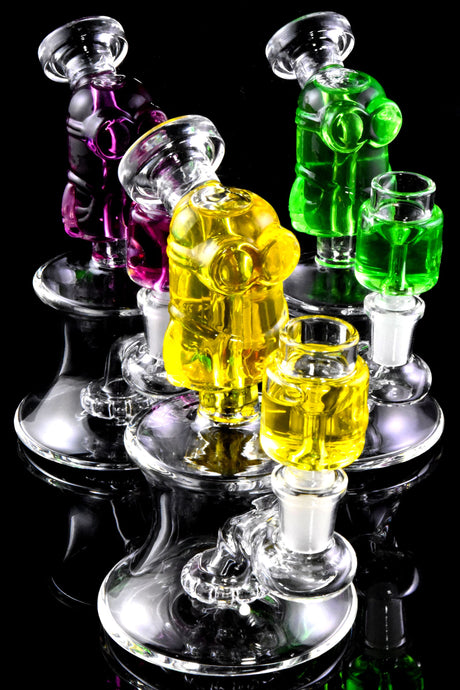 Stemless GoG Fluid-Filled Mini Bong “Sidekick” – Showerhead Perc – 6½″