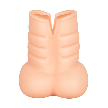 Rubber Ball Sack Drink Holder in Peach - Front View - Fun Novelty 5.5" Accessory