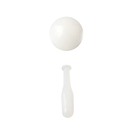 White Baseball Bat Terp Slurper Set from The Stash Shack, top and side view on white background
