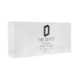 The Depot ISO Basin 5-Pack, front view of white box with black text, cleaning supplies for glassware