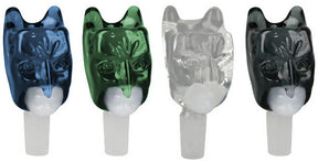 Assorted Bat Person Male Herb Slides in Borosilicate Glass for 14mm Bongs, Front View