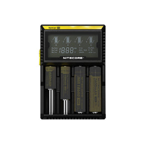 Nitecore D4 External Battery Charger for vaporizers, front view on white background