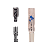 DynaVap BB3 Vaporizer with Glass Body and Metal Cap, Front and Side Views