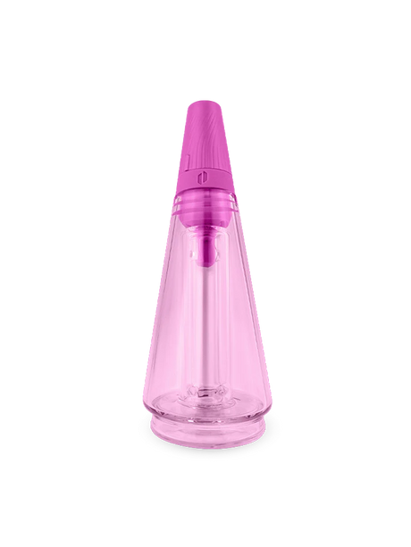 Puffco Travel Glass in Pink for Peak & Peak Pro, front view on seamless white background