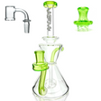 AFM 8.5" Tulip Clear Glass Recycler Dab Rig with Quartz Banger & Carb Cap, Borosilicate