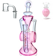 AFM Glass 10" Barrel Blaster Dab Rig in Pink with Quartz Banger and Recycler Design